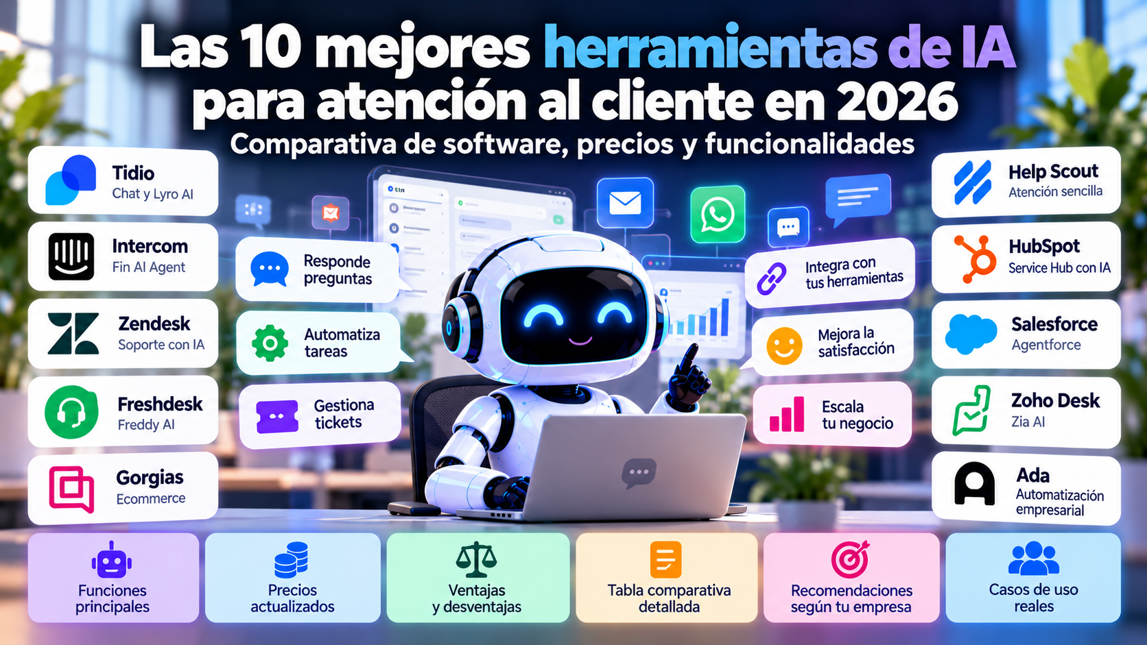 Las 10 mejores herramientas de IA para atención al cliente en 2026: comparativa de software, precios y funcionalidades